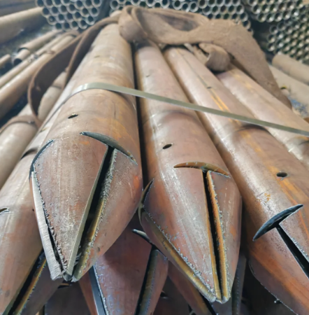 长沙出尖打孔加工无缝注浆钢花管注浆管厂家